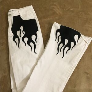 White flame pants